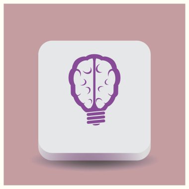 Beyin fikir simgesi düz. Web vektör stili.