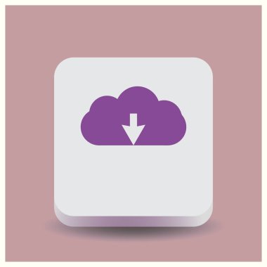 Bulut simgesinden indirin. Düğme yükleyin. Yük sembolü.