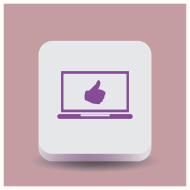 başparmaklar yukarı ya da benzeri semboller dizüstü bilgisayar ekran stok vektöründen gelir