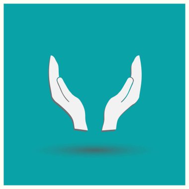 Yardım el simgesi. Web vektör stili.