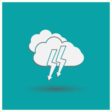 bulut yıldırım ikonuna. Web vektör stili.