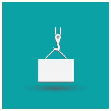 Ekibimizi vinç kanca. Web vektör stili.