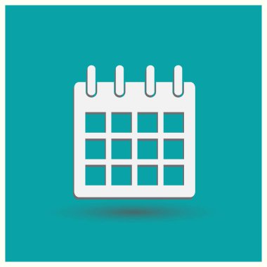 Trendy düz stil takvim simgesini. Vektör çizim, Eps10.