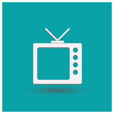 Trendy düz tarzı TV simgesi. Vektör çizim, Eps10.