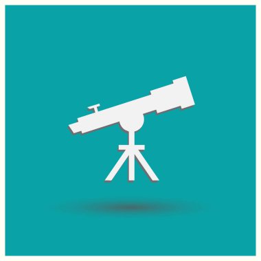 Teleskop simge vektör, katı illüstrasyon