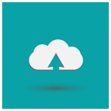 Simge bulut yükleyin. Web vektör stili.