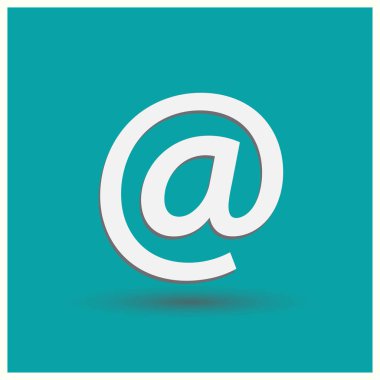 Zarf posta işareti simgesi, vektör çizim. Düz tasarım stili