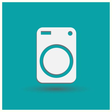 Çamaşır makinesi simgesi. Web vektör stili.