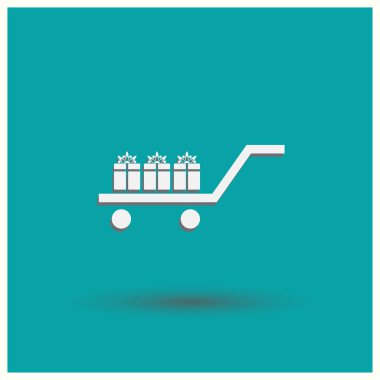 Şu, Giftbox izole düz Web telefon simgesi