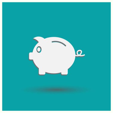 Kumbara simge vektör. Web tasarım stili.