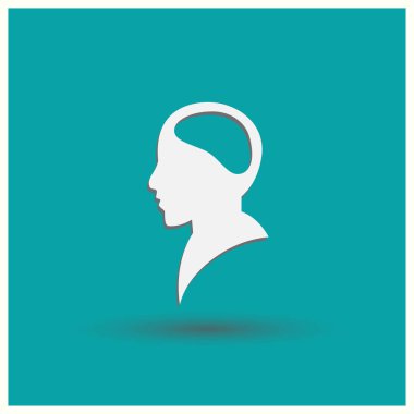 Beyin vektör simgesi olan baş.