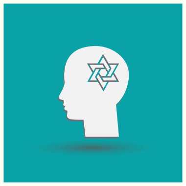 Resimde bir David yıldız erkek baş simgesinin