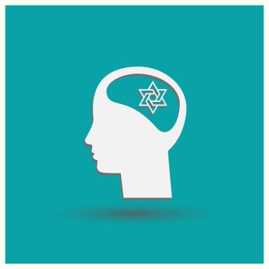 Resimde bir David yıldız erkek baş simgesinin