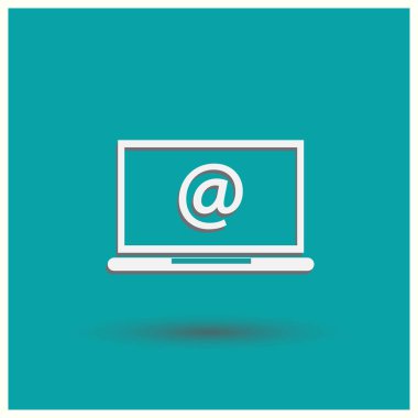 dizüstü bilgisayar ve e-posta. vektör.