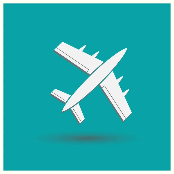 Vliegtuig pictogram vector, solide illustratie. Vector Webstijl. — Stockvector