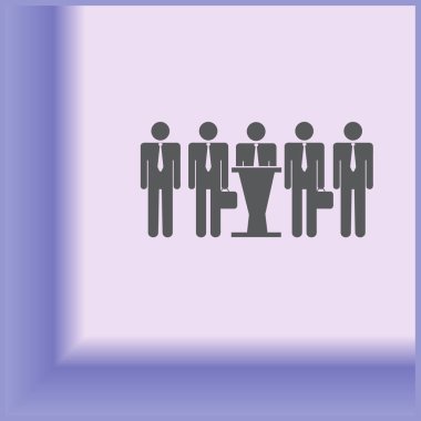 İnsanlar renk arka plan üzerinde izole trendy düz stil simgesinde. Kalabalık işareti. Web sitesi tasarımı, logo, app, UI kişi simgesi. Vektör çizim, Eps10.