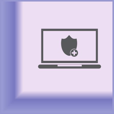 Veri güvenliği erişim bir kavramdır. Kalkan bilgisayar masaüstü veya dizüstü bilgisayar hassas verileri korumak. Internet security. Vektör tasarımı