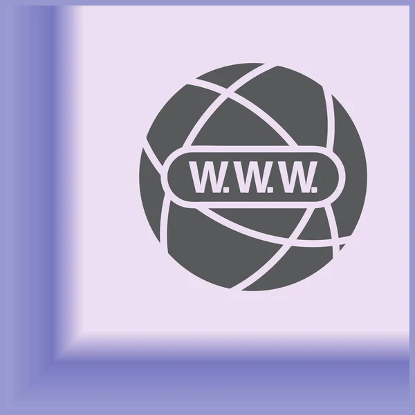 Símbolo mundial da web. Globo. Conjunto de design plano. Obrigado, fita. Vetor —  Vetores de Stock