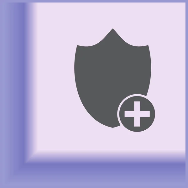 Ασπίδα σύμβολο για λήψη. Εικονίδιο του φορέα — Διανυσματικό Αρχείο