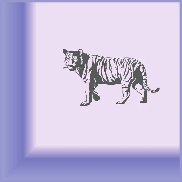 Tigre tribal salto icono del vector — Vector de stock
