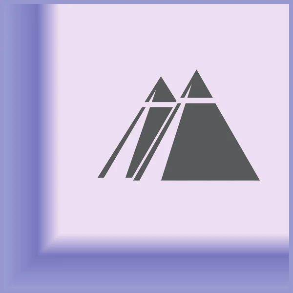 Piramitler simgesi üzerinde arka izole. Modern düz piktogram — Stok Vektör