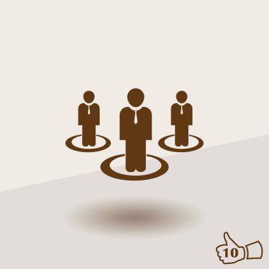 İnsanlar renk arka plan üzerinde izole trendy düz stil simgesinde. Kalabalık işareti. Web sitesi tasarımı, logo, app, UI kişi simgesi. Vektör çizim, Eps10.