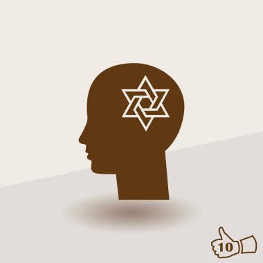 Baş ve star David, dindar insan, Yahudi veya İsrail düşünme