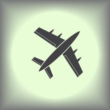 Uçak simge vektör, katı illüstrasyon. Web vektör stili.