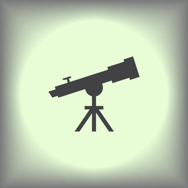 Teleskop simge vektör, katı illüstrasyon