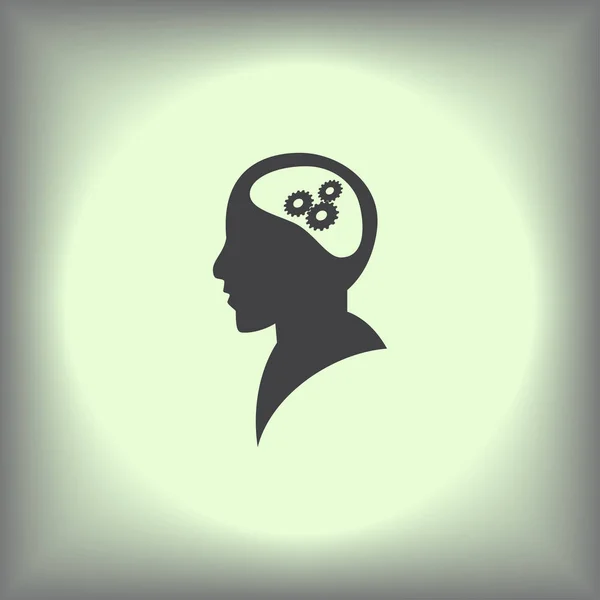 Ανθρώπινο κεφάλι σιλουέτα με σετ γραναζιών ως εγκεφάλου. ιδέα και η καινοτομία ιδέα — Διανυσματικό Αρχείο