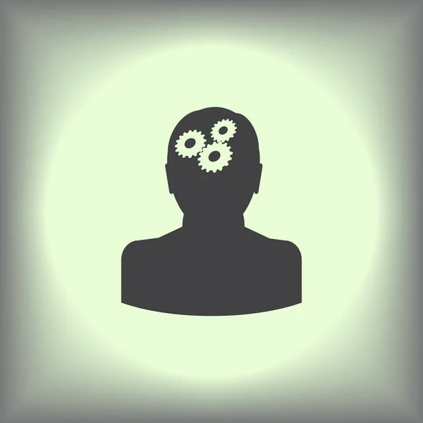 Engrenage dans l'icône tête — Image vectorielle