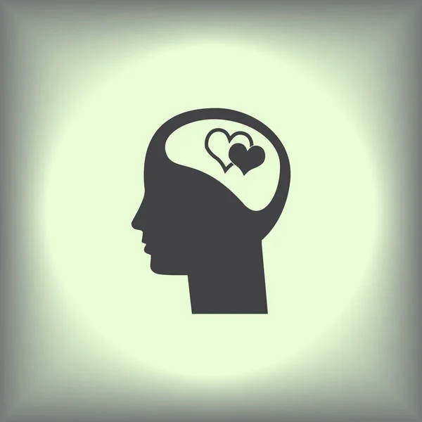 Η ιδέα της αγάπης με το ανθρώπινο κεφάλι. Εικονογράφηση διανύσματος — Διανυσματικό Αρχείο
