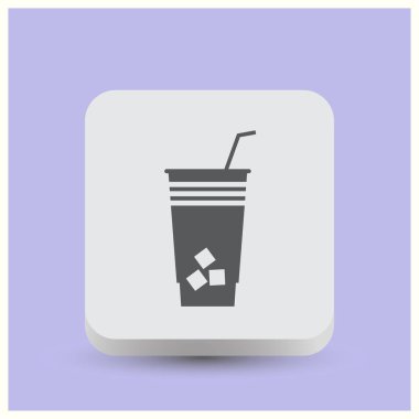 Kokteyl vektör düz simgesi. Çay bardağı. Kahve fincanı simge görüntüsü.