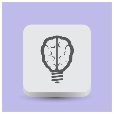 Beyin fikir simgesi düz. Web vektör stili.