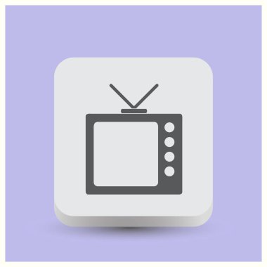 Trendy düz tarzı TV simgesi. Vektör çizim, Eps10.