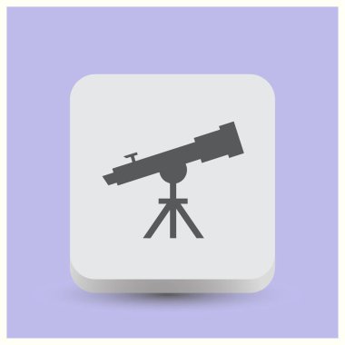 Teleskop simge vektör, katı illüstrasyon