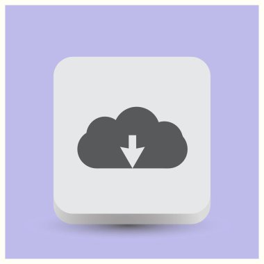 Bulut simgesinden indirin. Düğme yükleyin. Yük sembolü.