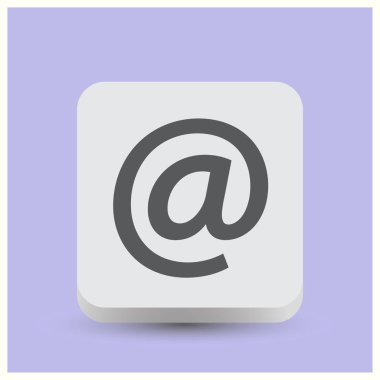 Zarf posta işareti simgesi, vektör çizim. Düz tasarım stili