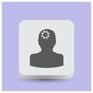 Gears'ı set olarak bir beyin ile insan kafa siluet. fikir ve İnovasyon kavramı