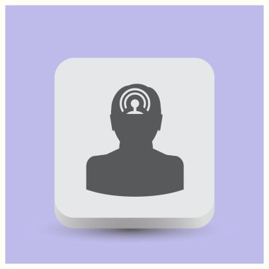 Wi-fi beyin. WiFi zihin. Kablosuz bağlantı çokbilmiş. Düşünceler geçiyor. Düşünme mesafede