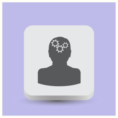 Gears'ı set olarak bir beyin ile insan kafa siluet. fikir ve İnovasyon kavramı