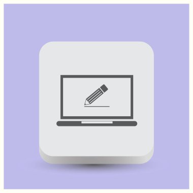 Vektör monitör simgesini. pensil simgesi