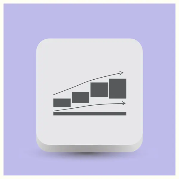 Graph Icon in trendy flat style. Chart bar symbol for your web site — Stock Vector