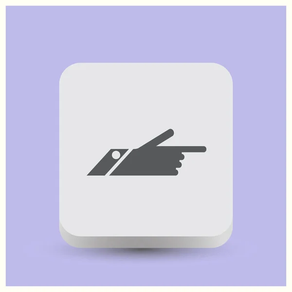 Handsilhouette mit Zeigefinger. Vektorrichtungszeichen — Stockvektor