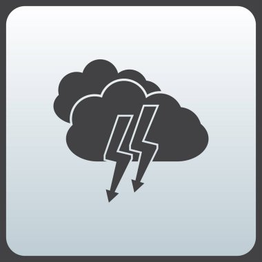 bulut yıldırım ikonuna. Web vektör stili.