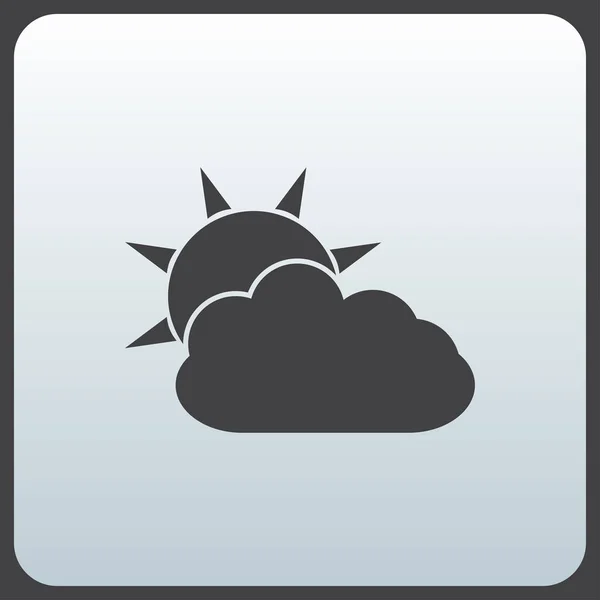 Nube y sol icono web — Vector de stock