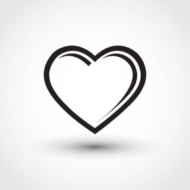 Kalp vektör simgesi, aşk sembolü. Sevgililer günü işareti