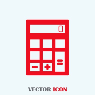 Hesap makinesi simgesi, vektör illüstrasyonu. düz tasarım biçimi.
