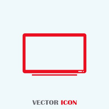 Trendy düz tarzı TV simgesi. Web sitesi tasarımı, logo, app, kullanıcı arabirimi için televizyon sembolü. Vektör çizim, Eps10.