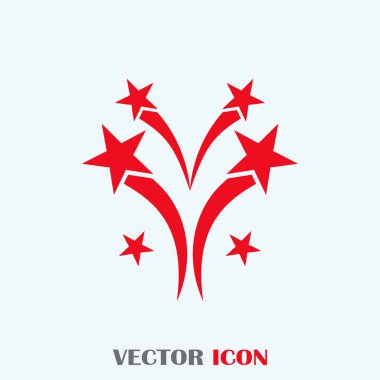 Fireworks simgesini, anahat vektör işareti. logo illüstrasyon
